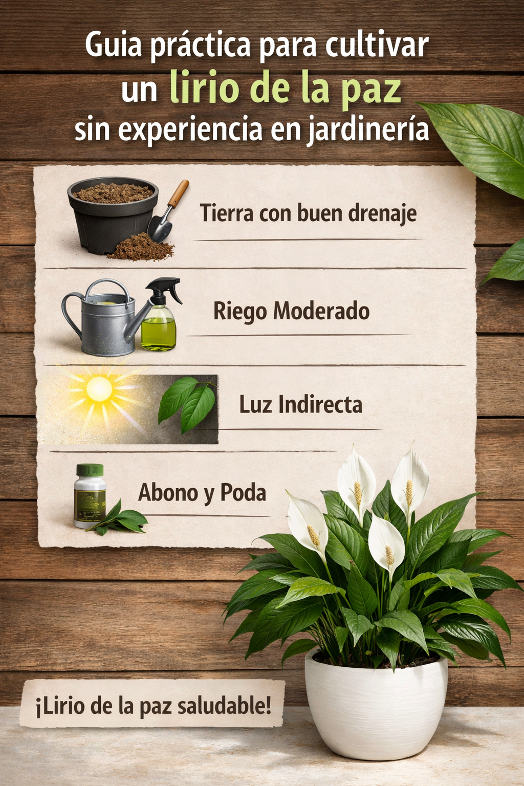 Guía práctica para cultivar un lirio de la paz sin experiencia en jardinería