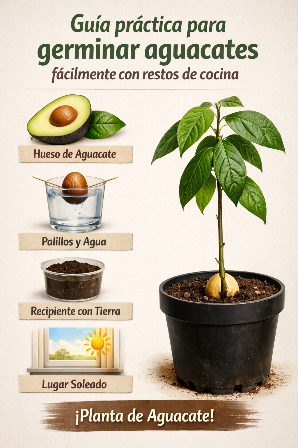 Guía práctica para germinar aguacates fácilmente con restos de cocina