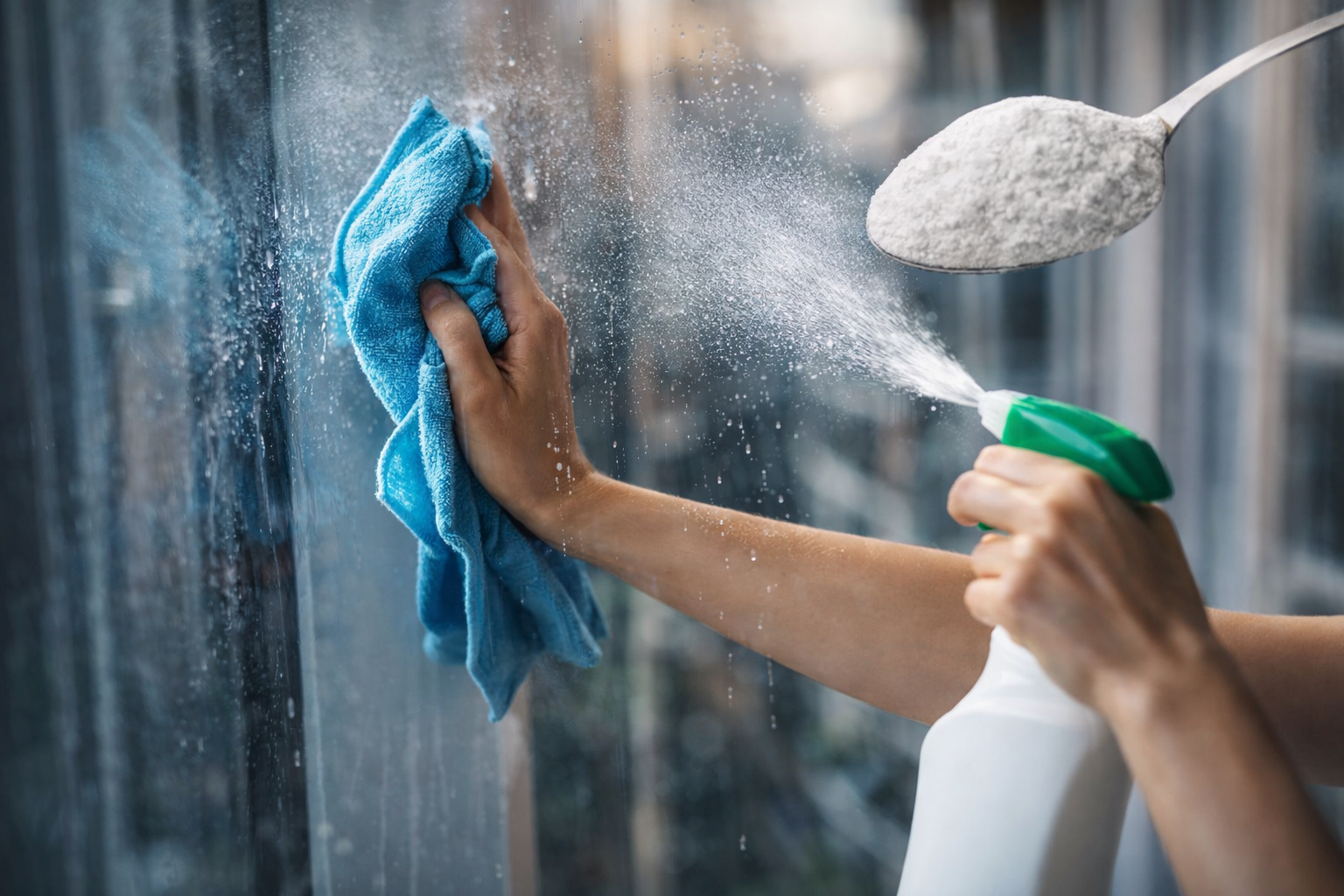 Limpia los cristales sin dejar marcas: ¡solo una cucharadita en agua caliente!