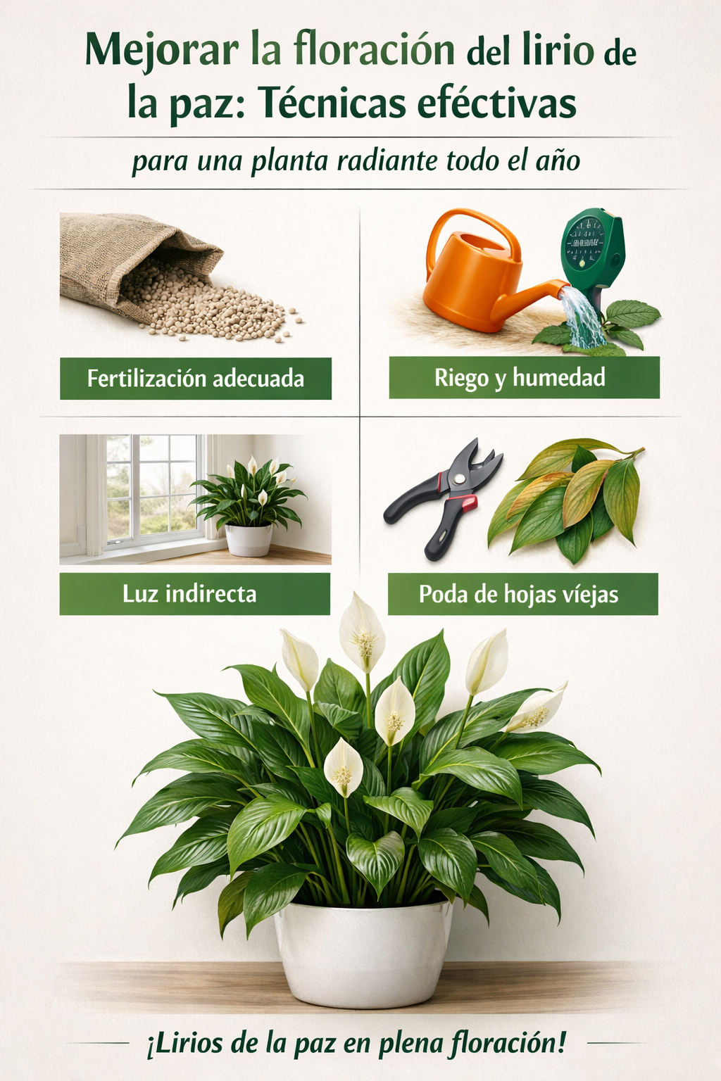 Mejorar la floración del lirio de la paz: técnicas efectivas para una planta radiante todo el año