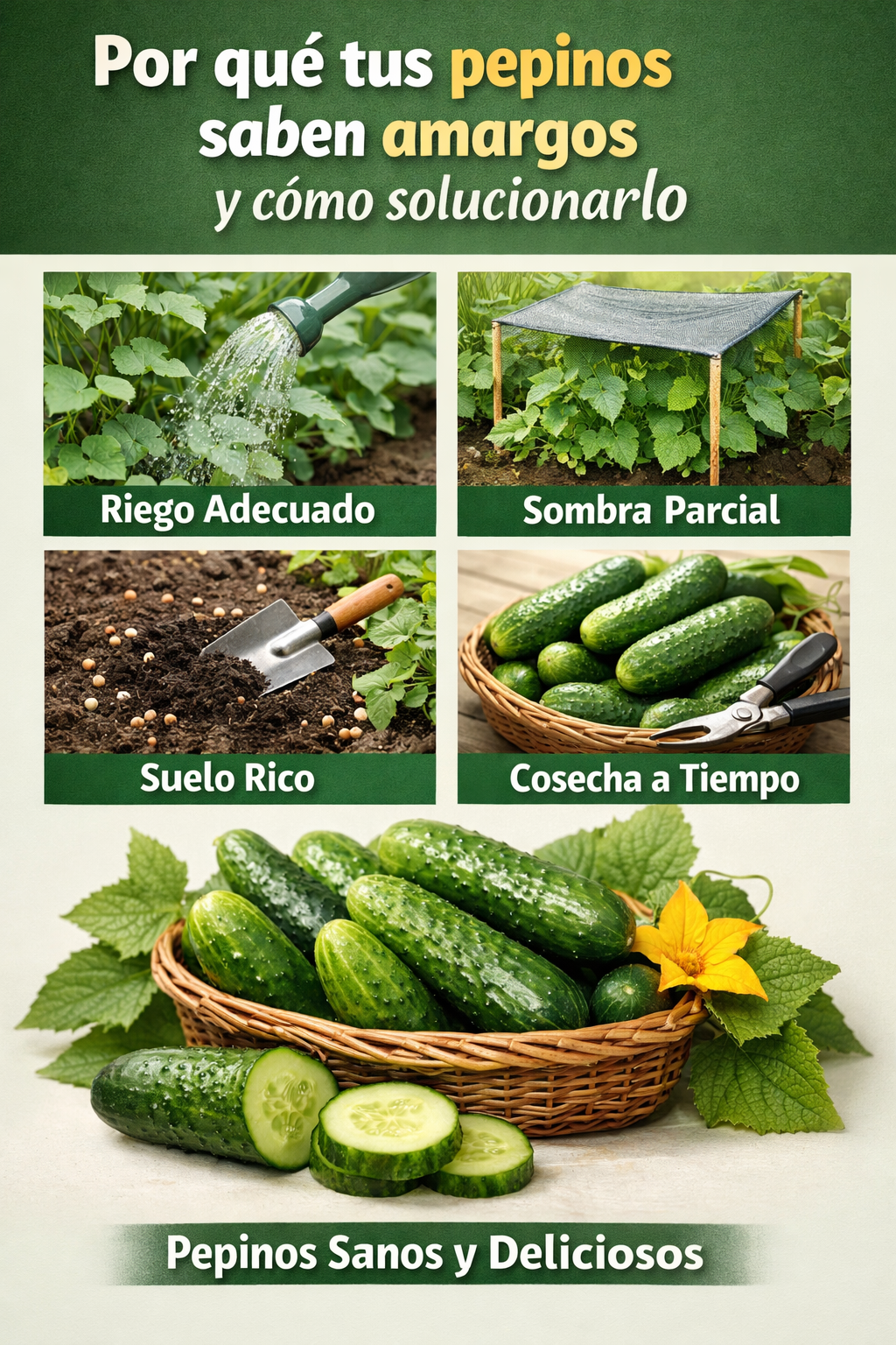 Por qué tus pepinos saben amargos y cómo solucionarlo