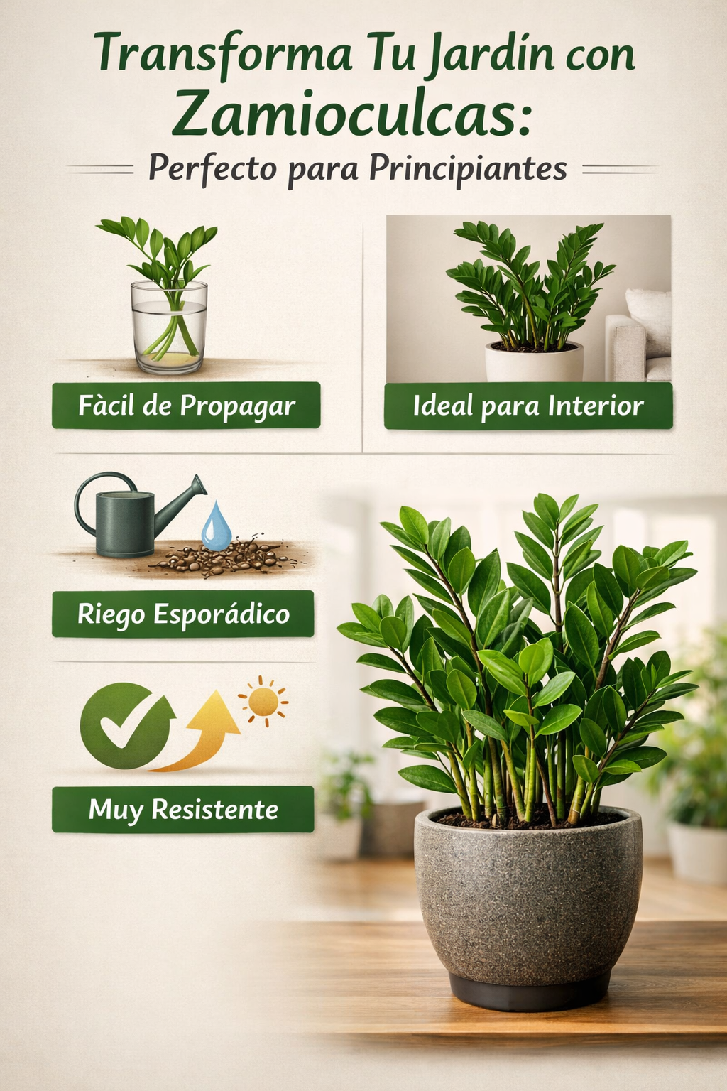 Transforma Tu Jardín con Zamioculcas: Perfecto para Principiantes