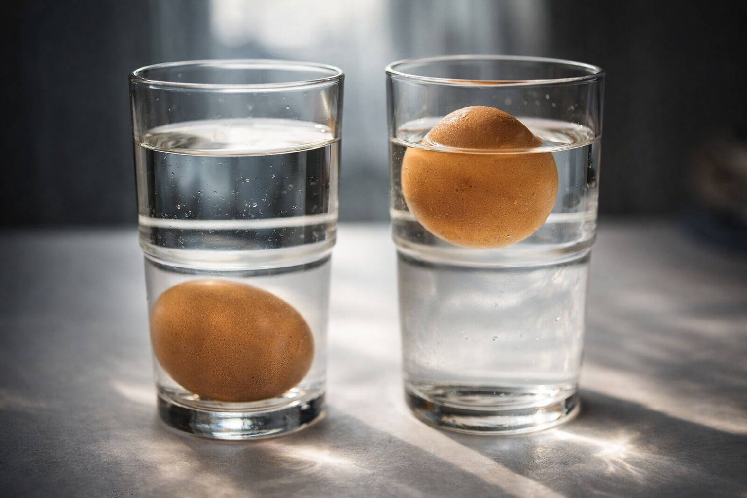 ¿Cómo comprobar si los huevos están frescos usando el método del vaso?