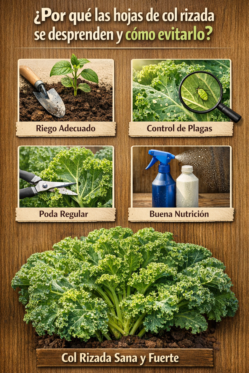 ¿Por qué las hojas de col rizada se desprenden y cómo evitarlo?