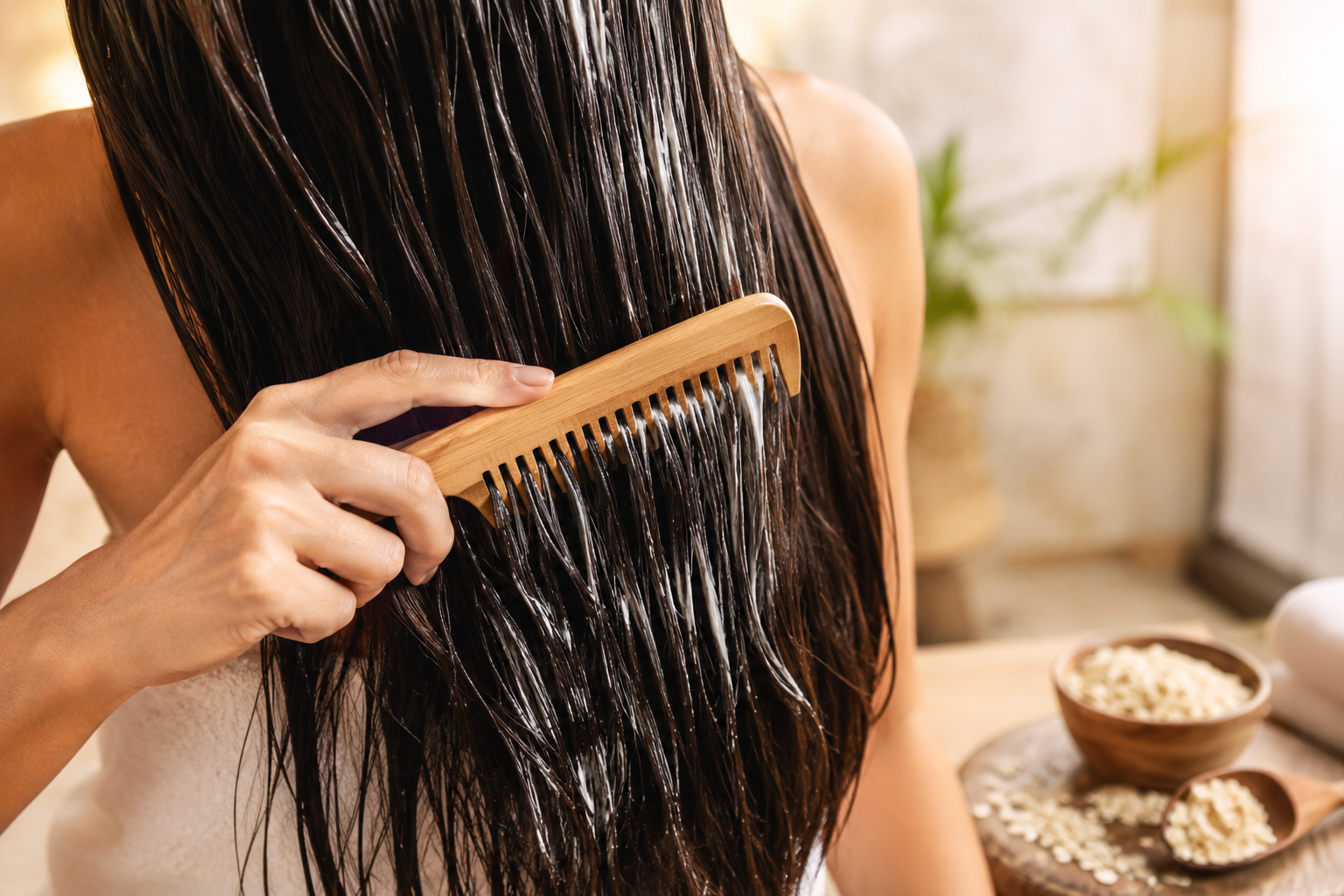 Acondicionador de avena para cabello seco y dañado