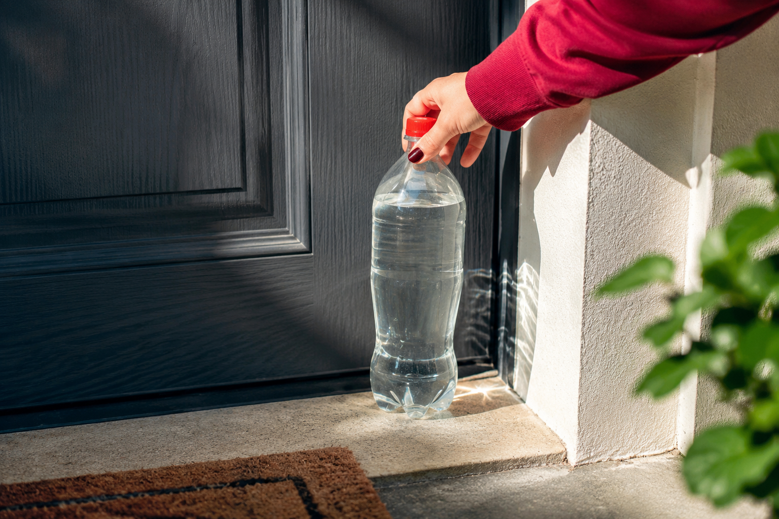 Coloca una botella de agua en la entrada de tu casa y descubre qué sucede