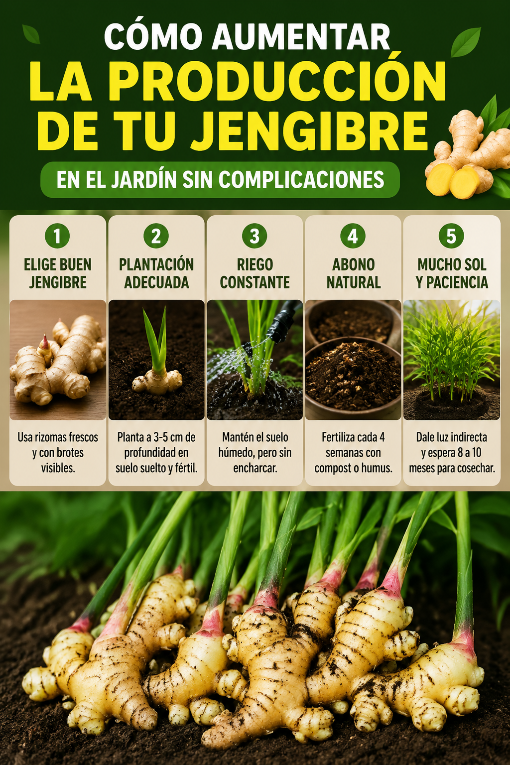 Cómo aumentar la producción de tu jengibre en el jardín sin complicaciones