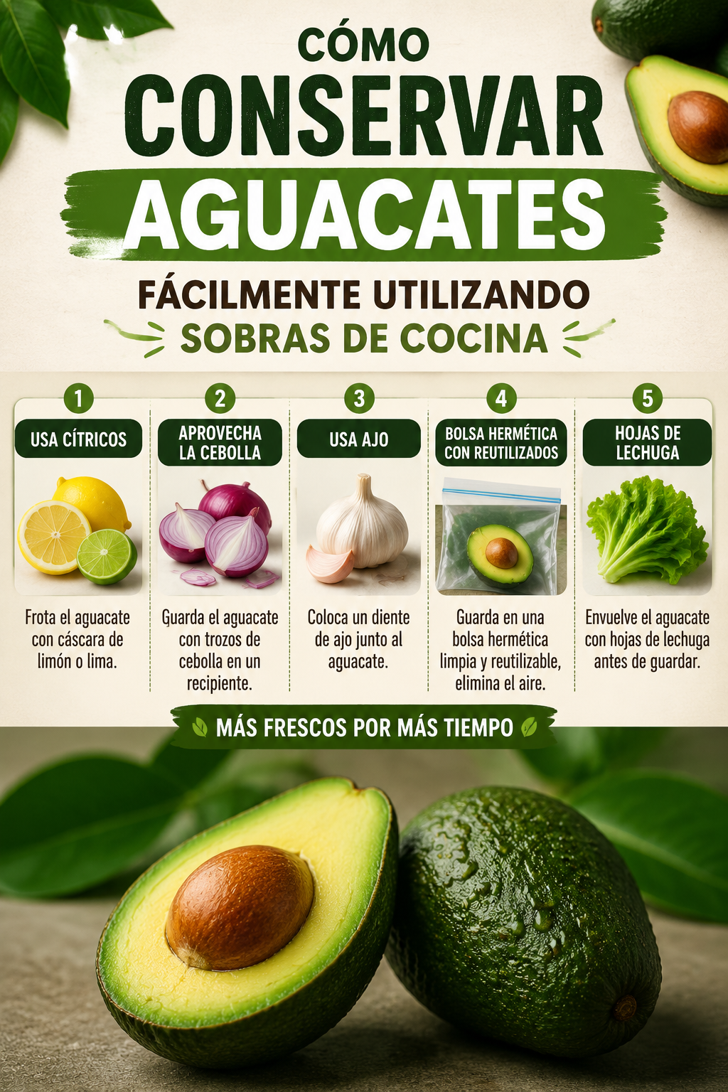 Cómo conservar aguacates fácilmente utilizando sobras de cocina