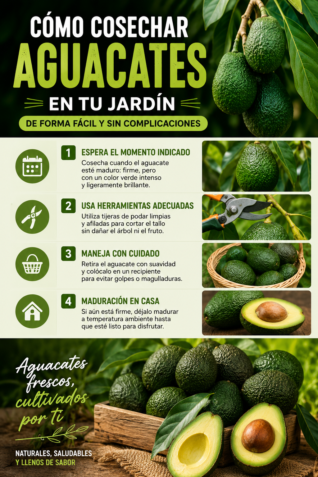 Cómo cosechar aguacates en tu jardín de forma fácil y sin complicaciones
