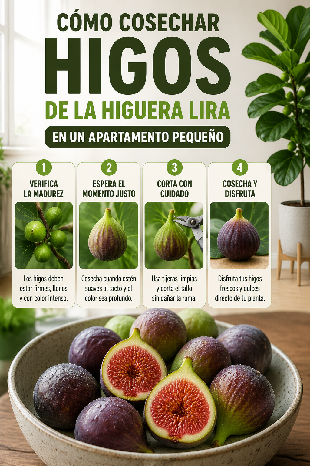 Cómo cosechar higos de la higuera lira en un apartamento pequeño