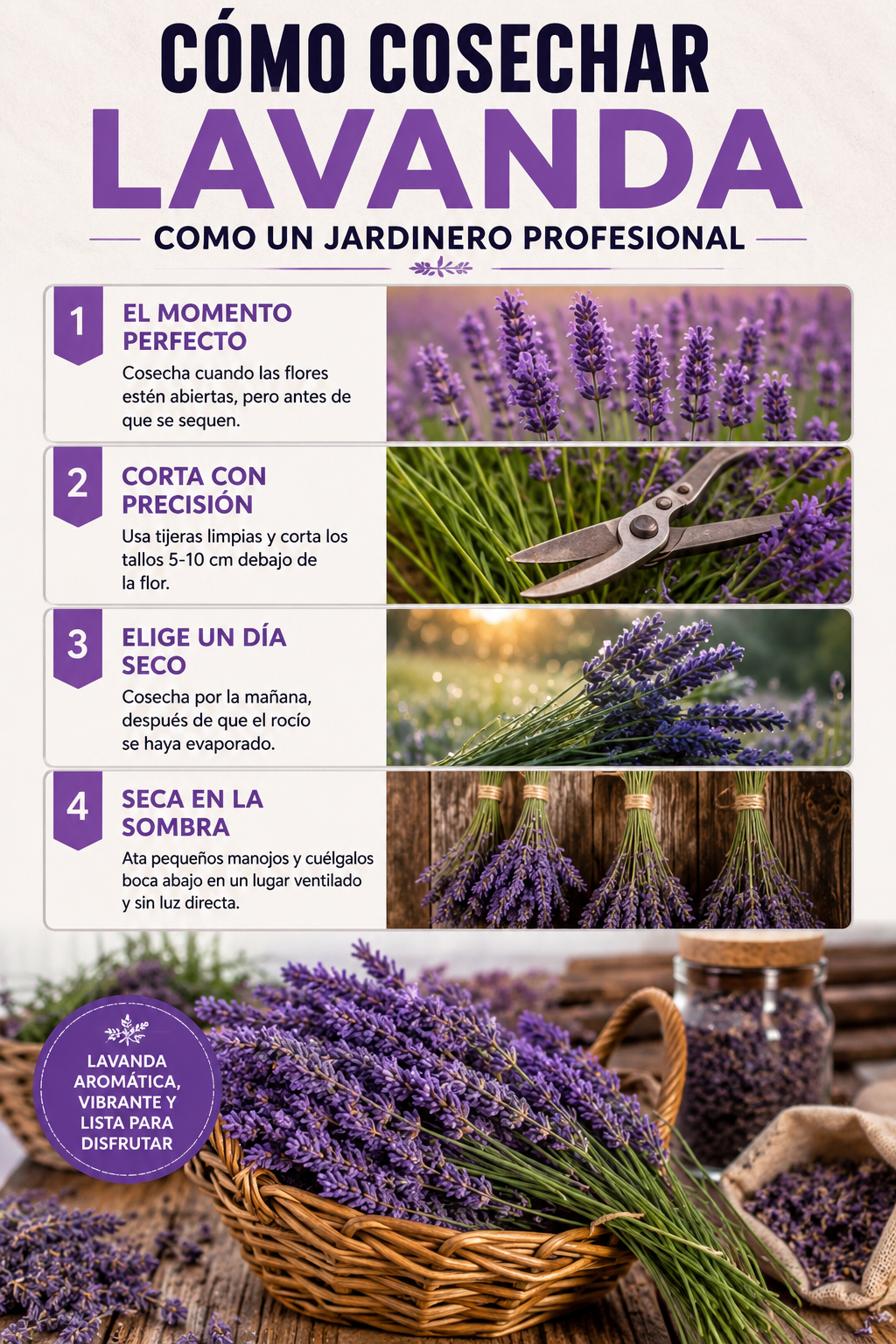 Cómo cosechar lavanda como un jardinero profesional