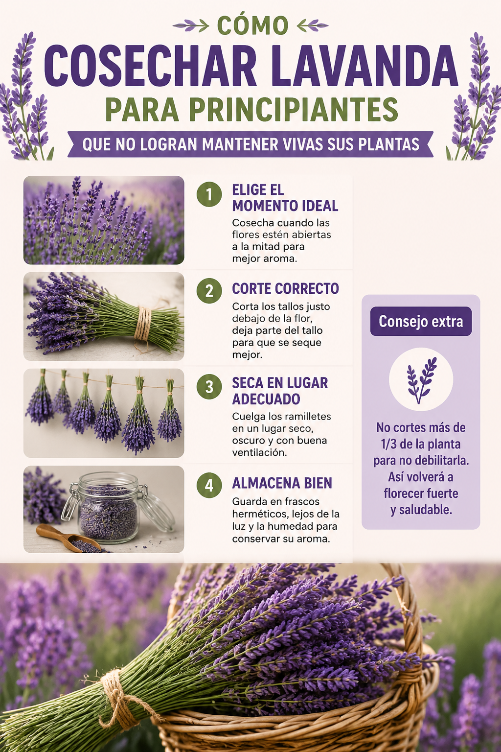 Cómo cosechar lavanda para principiantes que no logran mantener vivas sus plantas