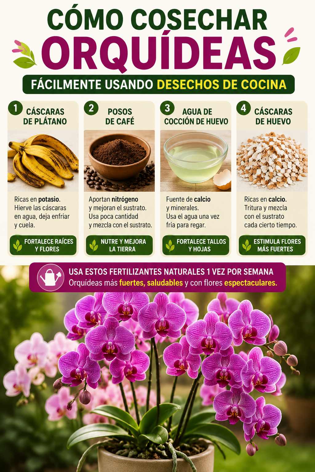 Cómo cosechar orquídeas fácilmente usando desechos de cocina