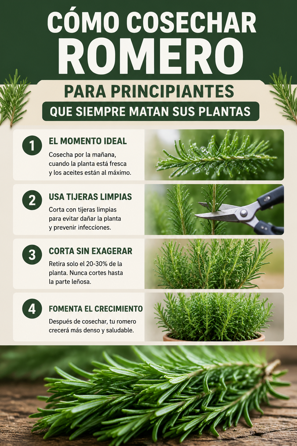 Cómo cosechar romero para principiantes que siempre matan sus plantas