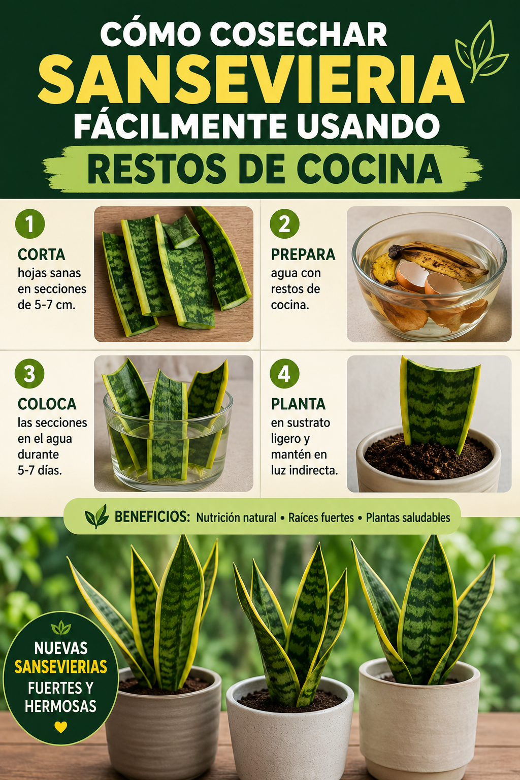 Cómo cosechar sansevieria fácilmente usando restos de cocina