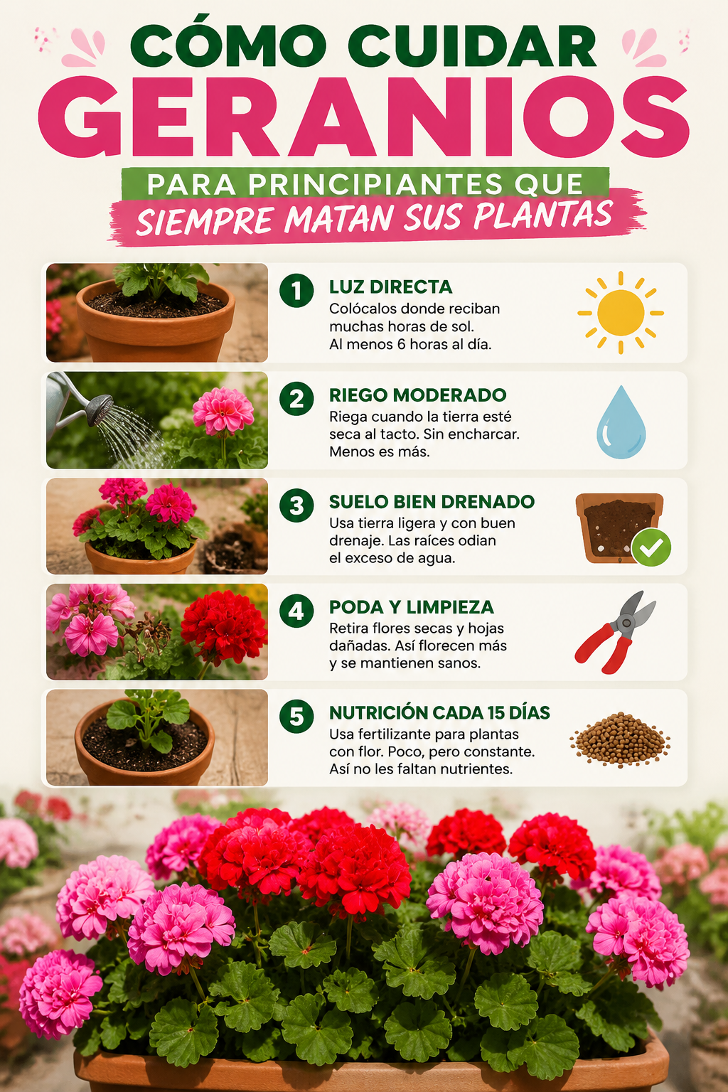 Cómo cuidar geranios para principiantes que siempre matan sus plantas