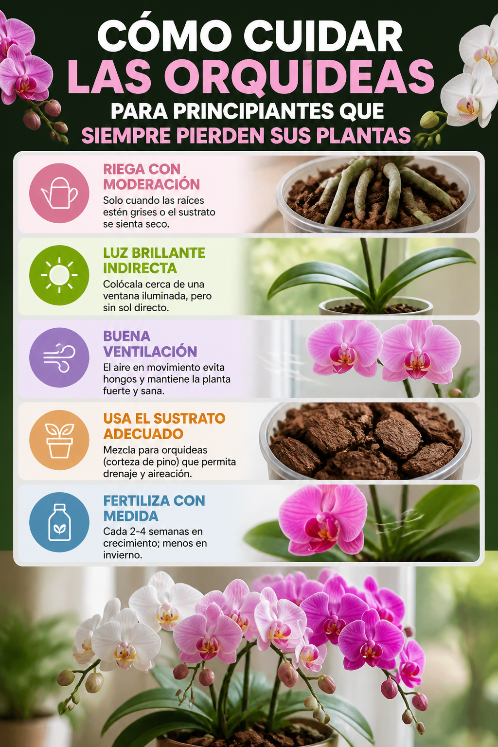 Cómo cuidar las orquídeas para principiantes que siempre pierden sus plantas