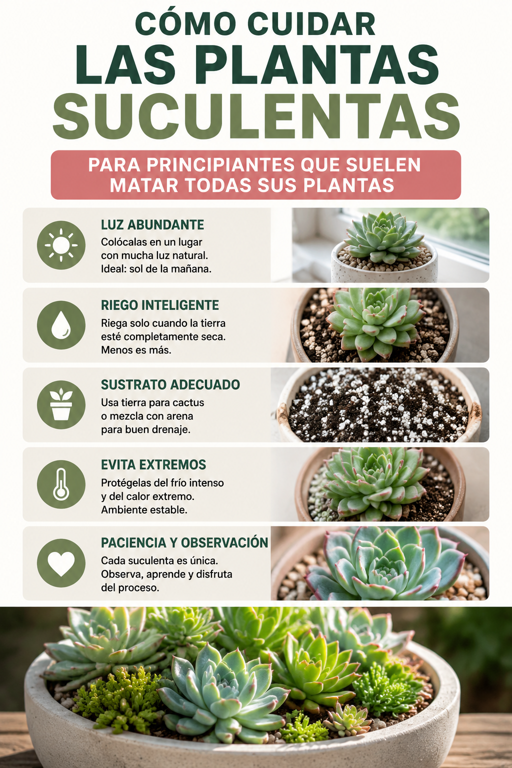 Cómo cuidar las plantas suculentas para principiantes que suelen matar todas sus plantas