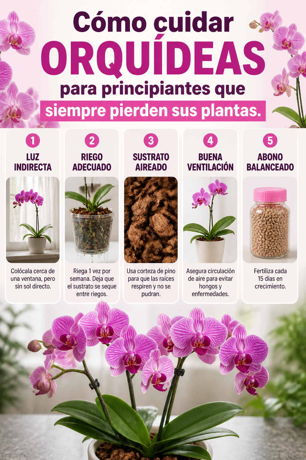 Cómo cuidar orquídeas para principiantes que siempre pierden sus plantas