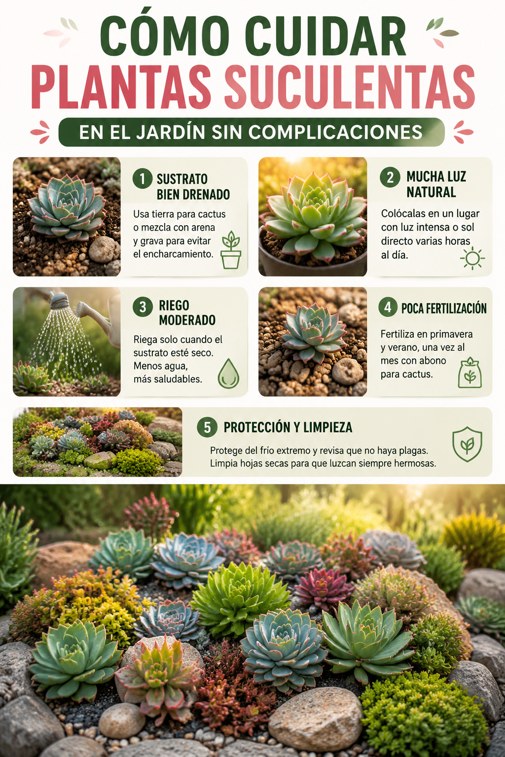 Cómo cuidar plantas suculentas en el jardín sin complicaciones