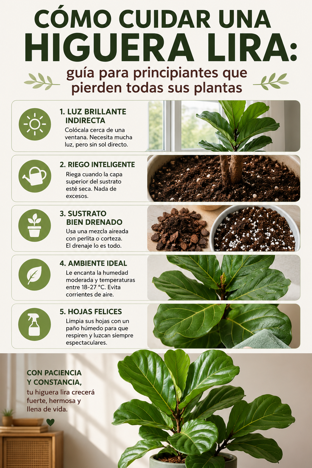 Cómo cuidar un higuera lira: guía para principiantes que pierden todas sus plantas