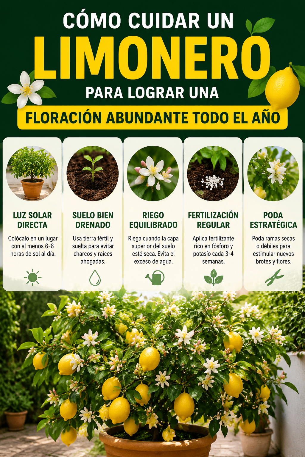 Cómo cuidar un limonero para lograr una floración abundante todo el año