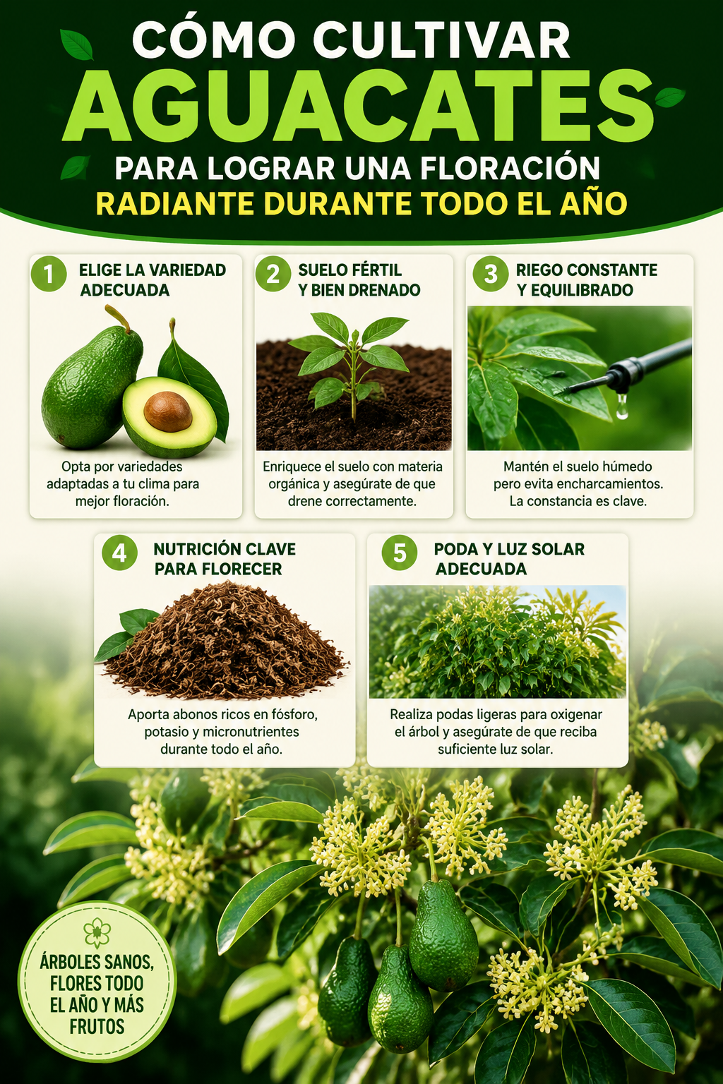 Cómo cultivar aguacates para lograr una floración radiante durante todo el año