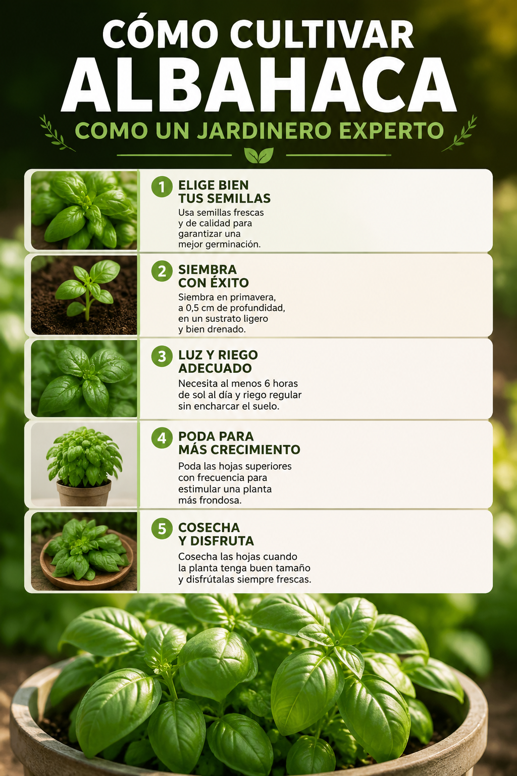 Cómo cultivar albahaca como un jardinero experto