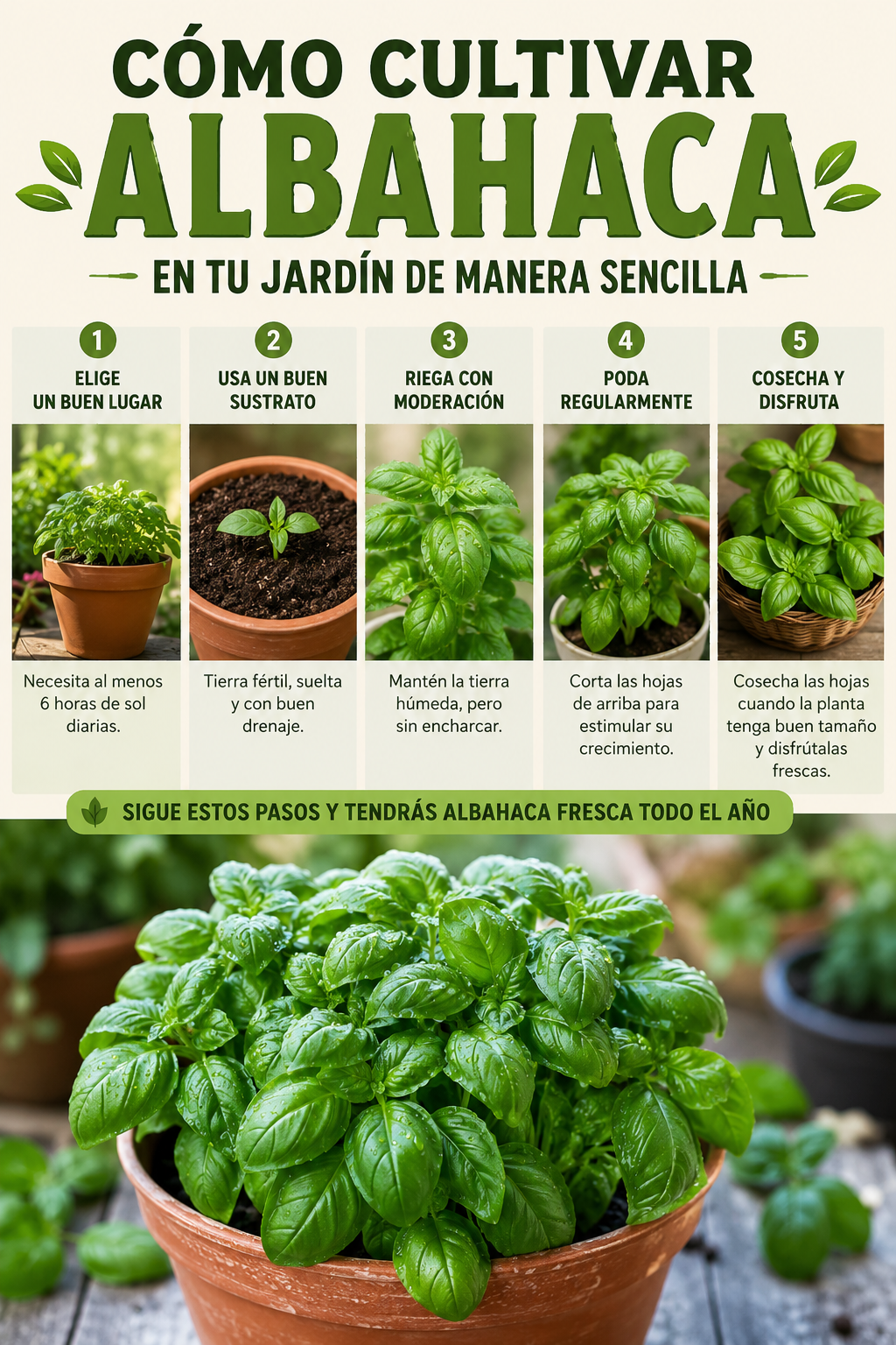 Cómo cultivar albahaca en tu jardín de manera sencilla
