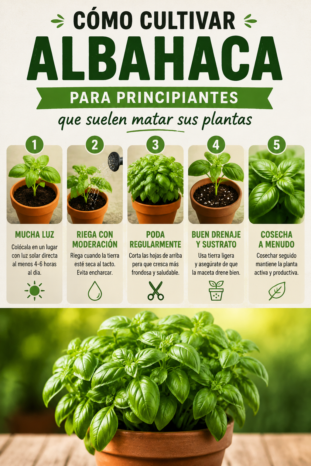Cómo cultivar albahaca para principiantes que suelen matar sus plantas