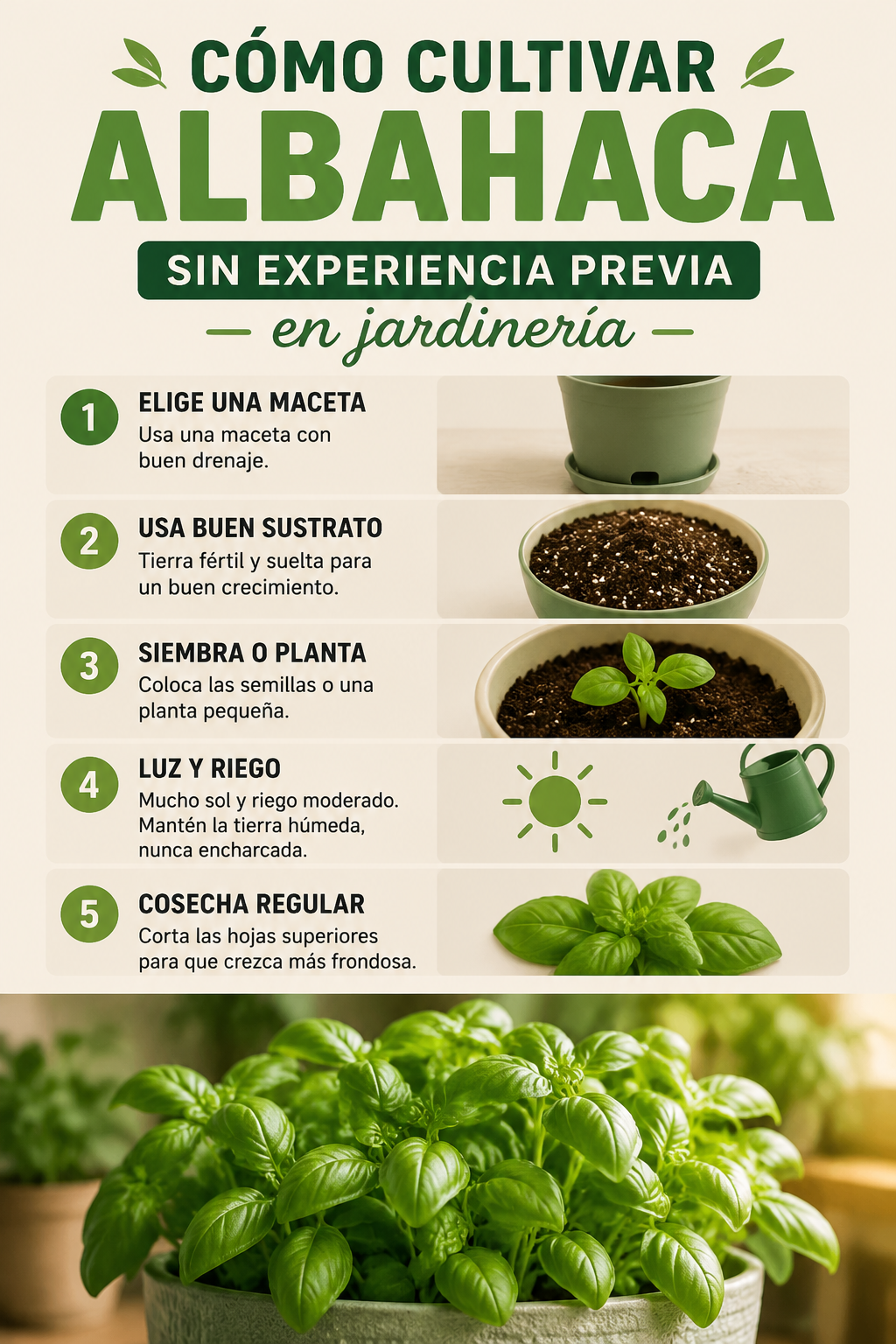 Cómo cultivar albahaca sin experiencia previa en jardinería