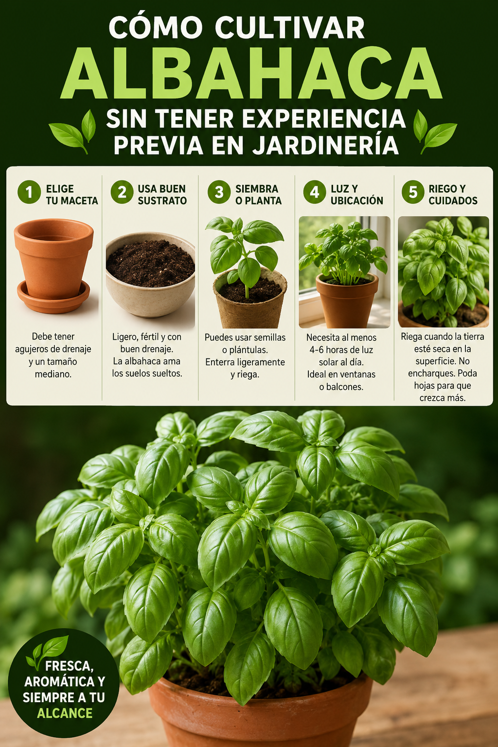 Cómo cultivar albahaca sin tener experiencia previa en jardinería