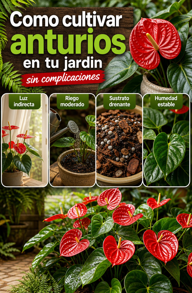 Cómo cultivar anturios en tu jardín sin complicaciones