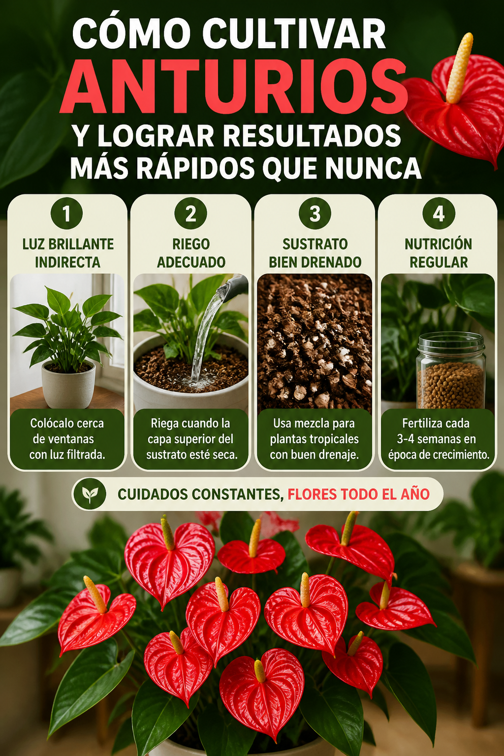 Cómo cultivar anturios y lograr resultados más rápidos que nunca