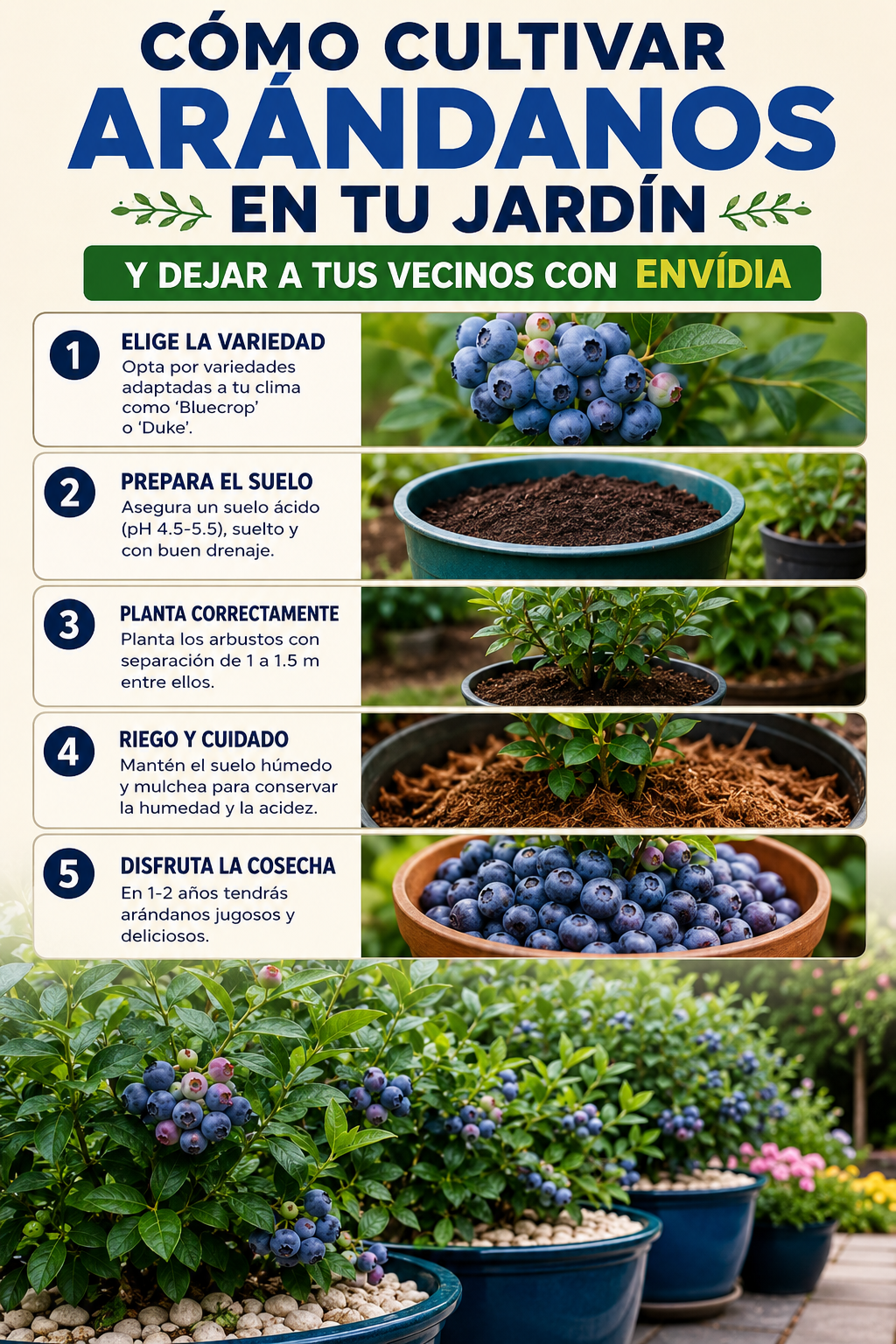 Cómo cultivar arándanos en tu jardín y dejar a tus vecinos con envidia