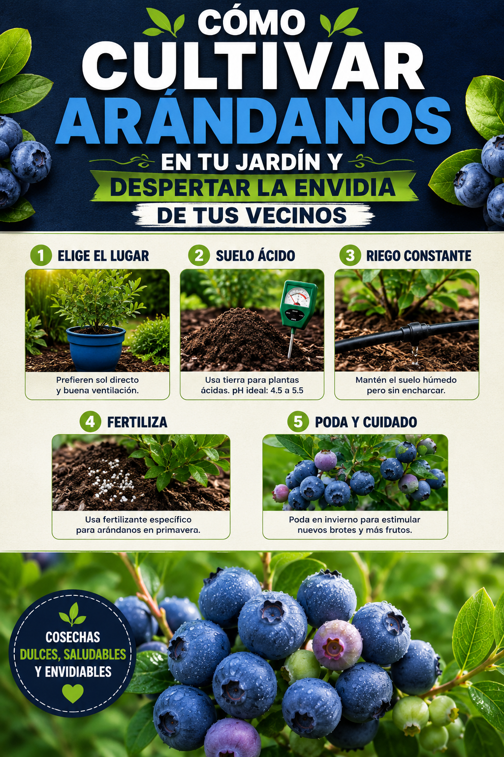 Cómo cultivar arándanos en tu jardín y despertar la envidia de tus vecinos