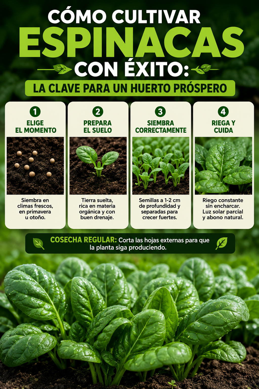 Cómo cultivar espinacas con éxito: la clave para un huerto próspero