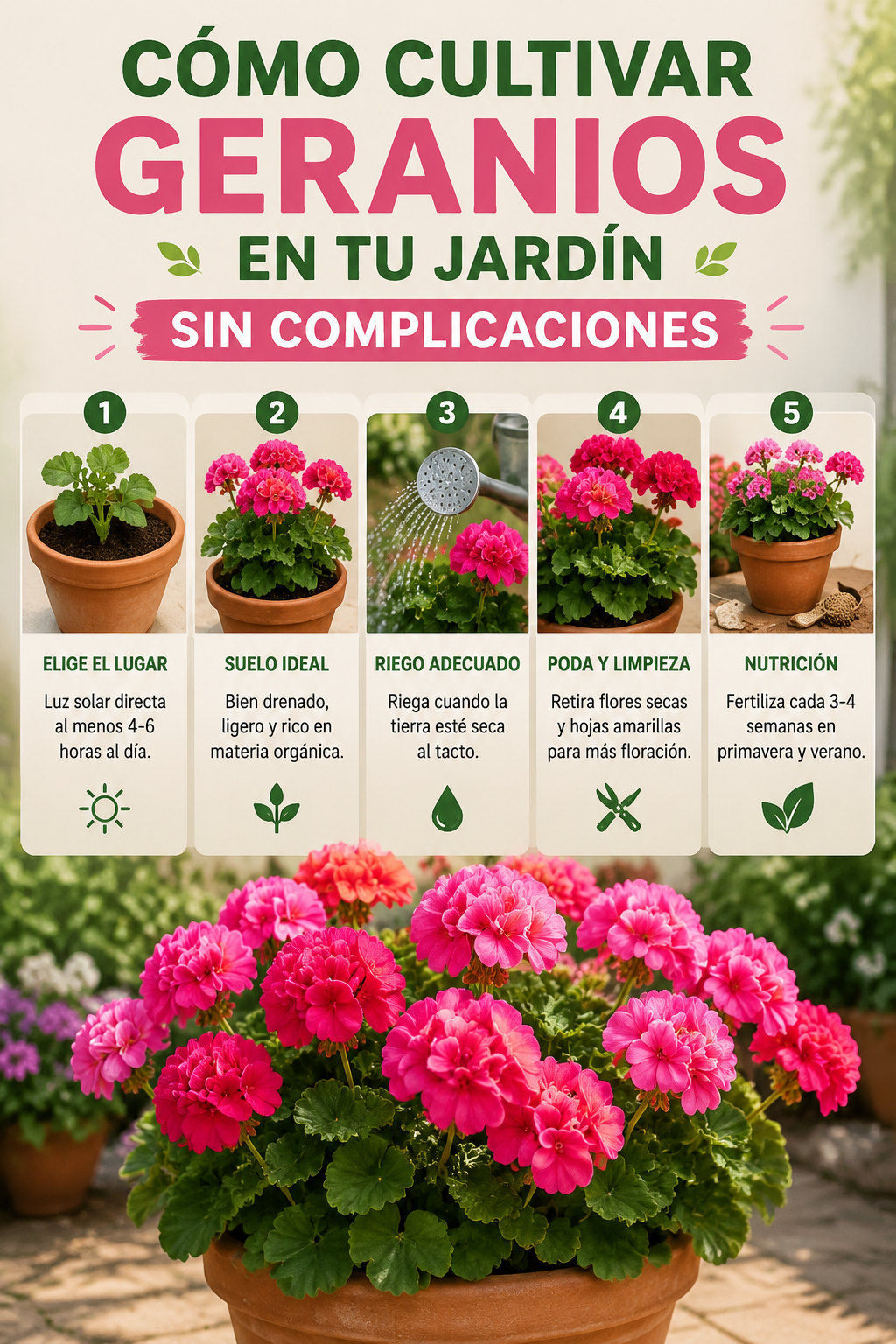 Cómo cultivar geranios en tu jardín sin complicaciones