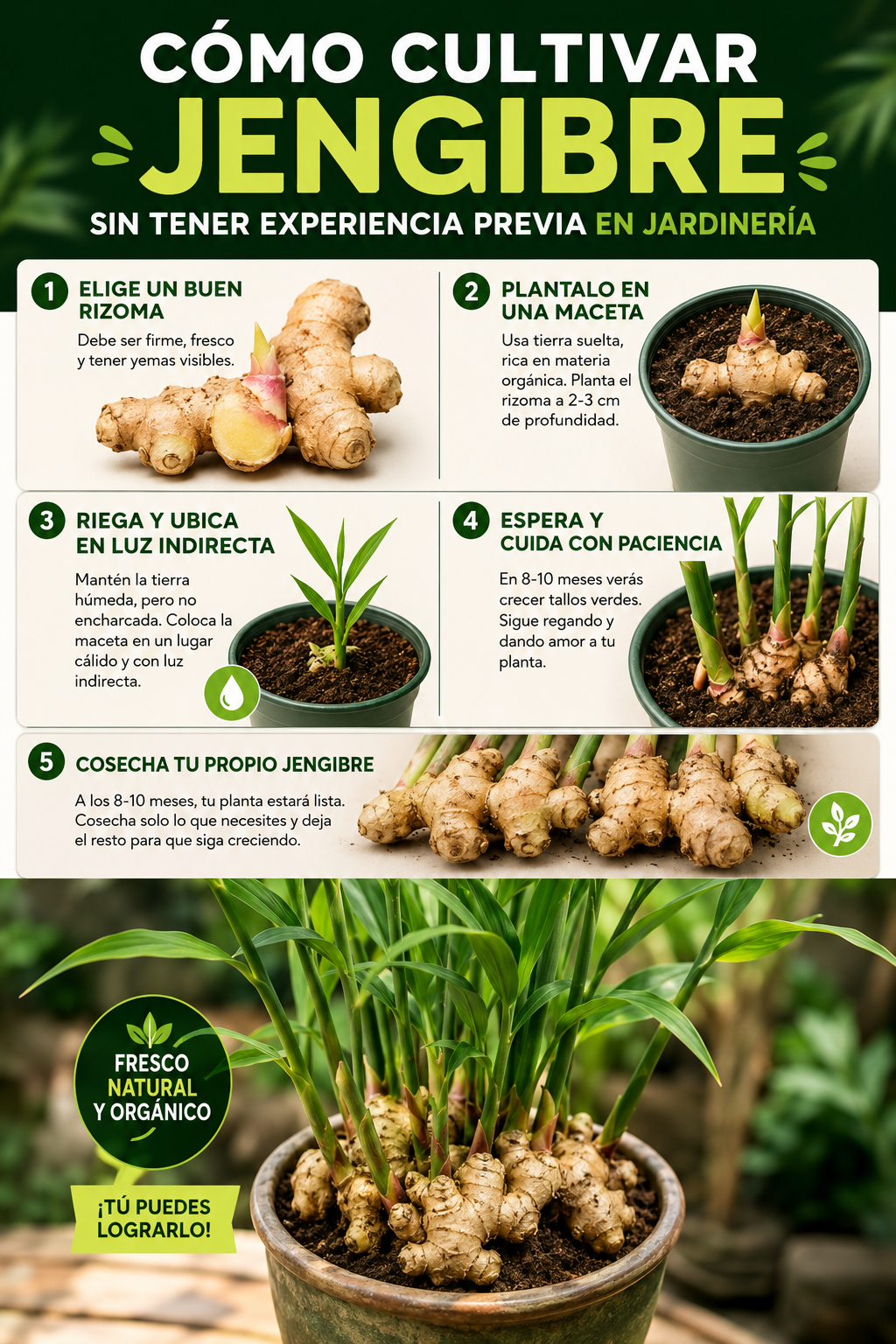 Cómo cultivar jengibre sin tener experiencia previa en jardinería