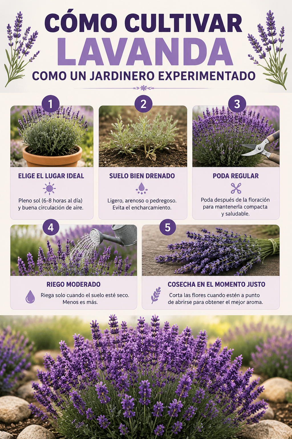 Cómo cultivar lavanda como un jardinero experimentado