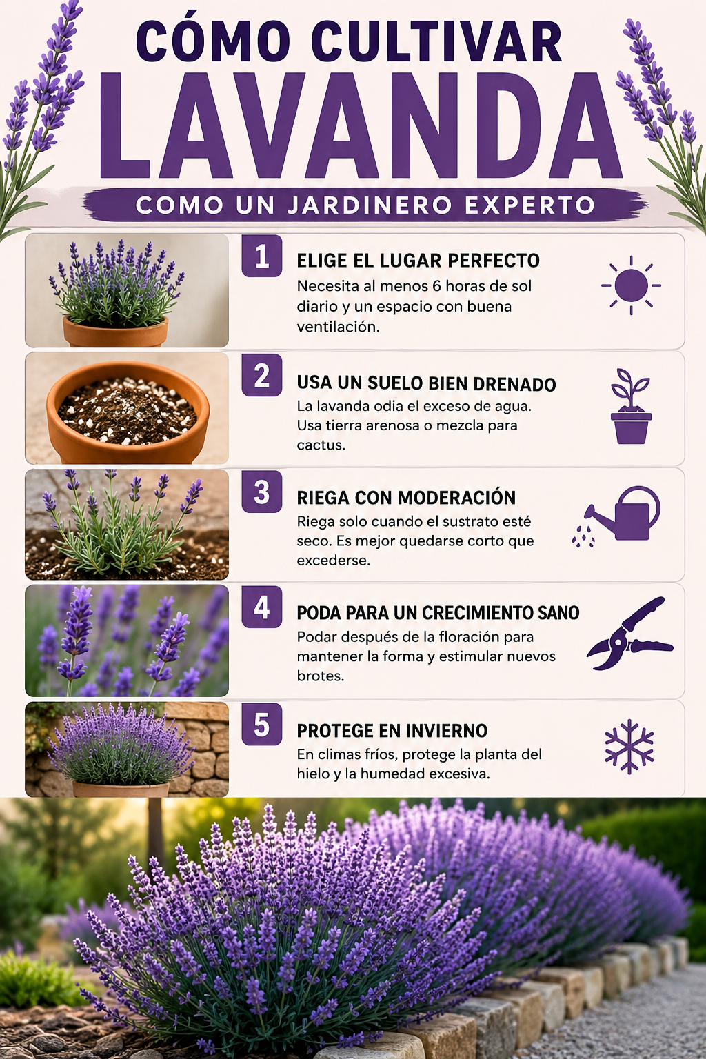 Cómo cultivar lavanda como un jardinero experto