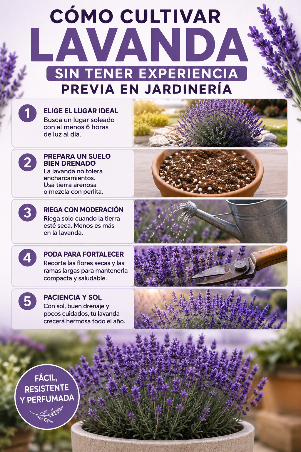 Cómo cultivar lavanda sin tener experiencia previa en jardinería