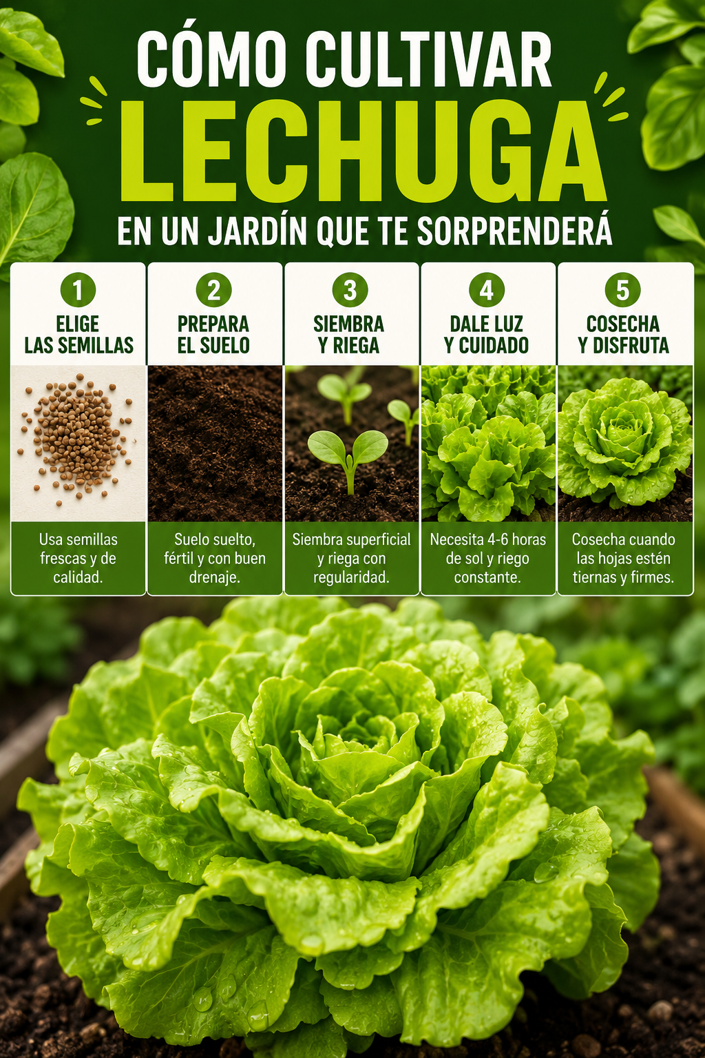 Cómo cultivar lechuga en un jardín que te sorprenderá