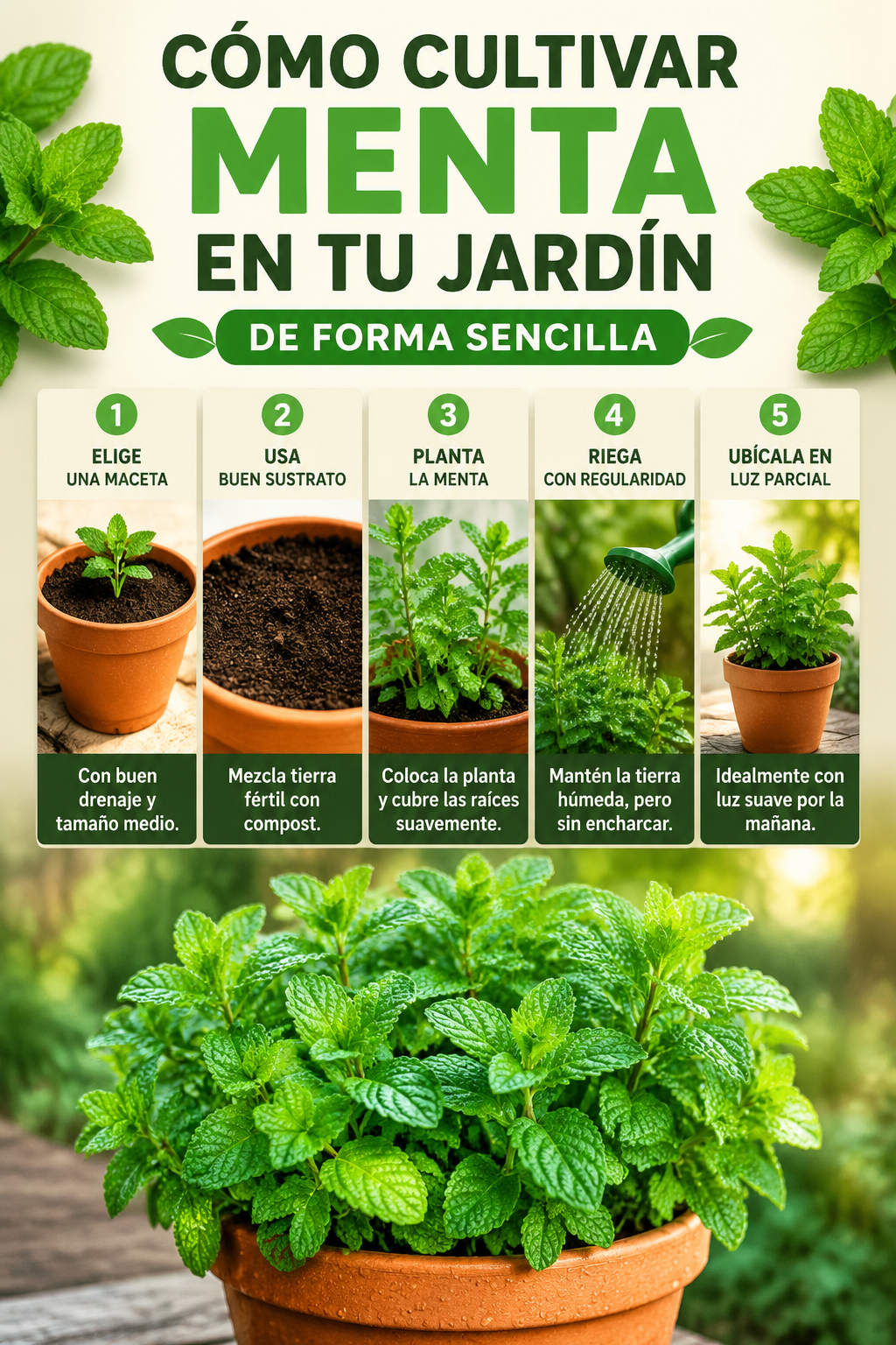 Cómo cultivar menta en tu jardín de forma sencilla