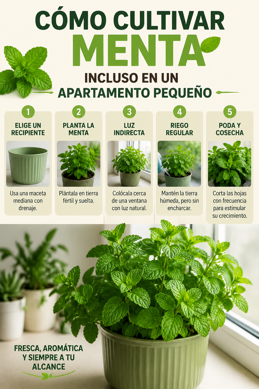 Cómo cultivar menta incluso en un apartamento pequeño