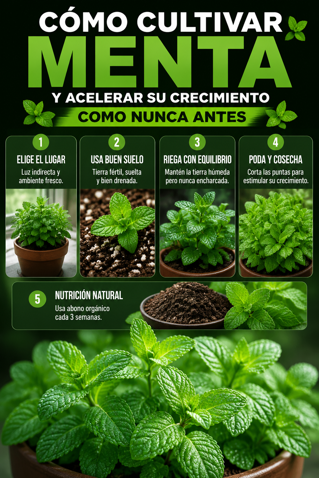 Cómo cultivar menta y acelerar su crecimiento como nunca antes