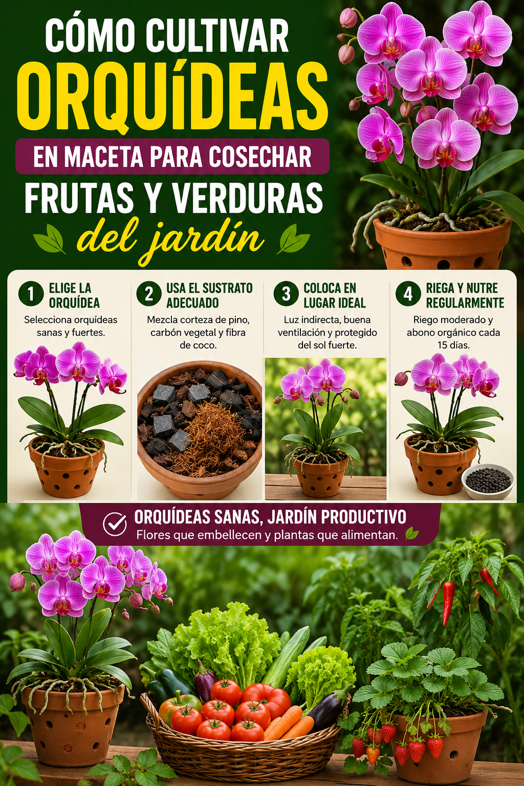 Cómo cultivar orquídeas en maceta para cosechar frutas y verduras deliciosas del jardín