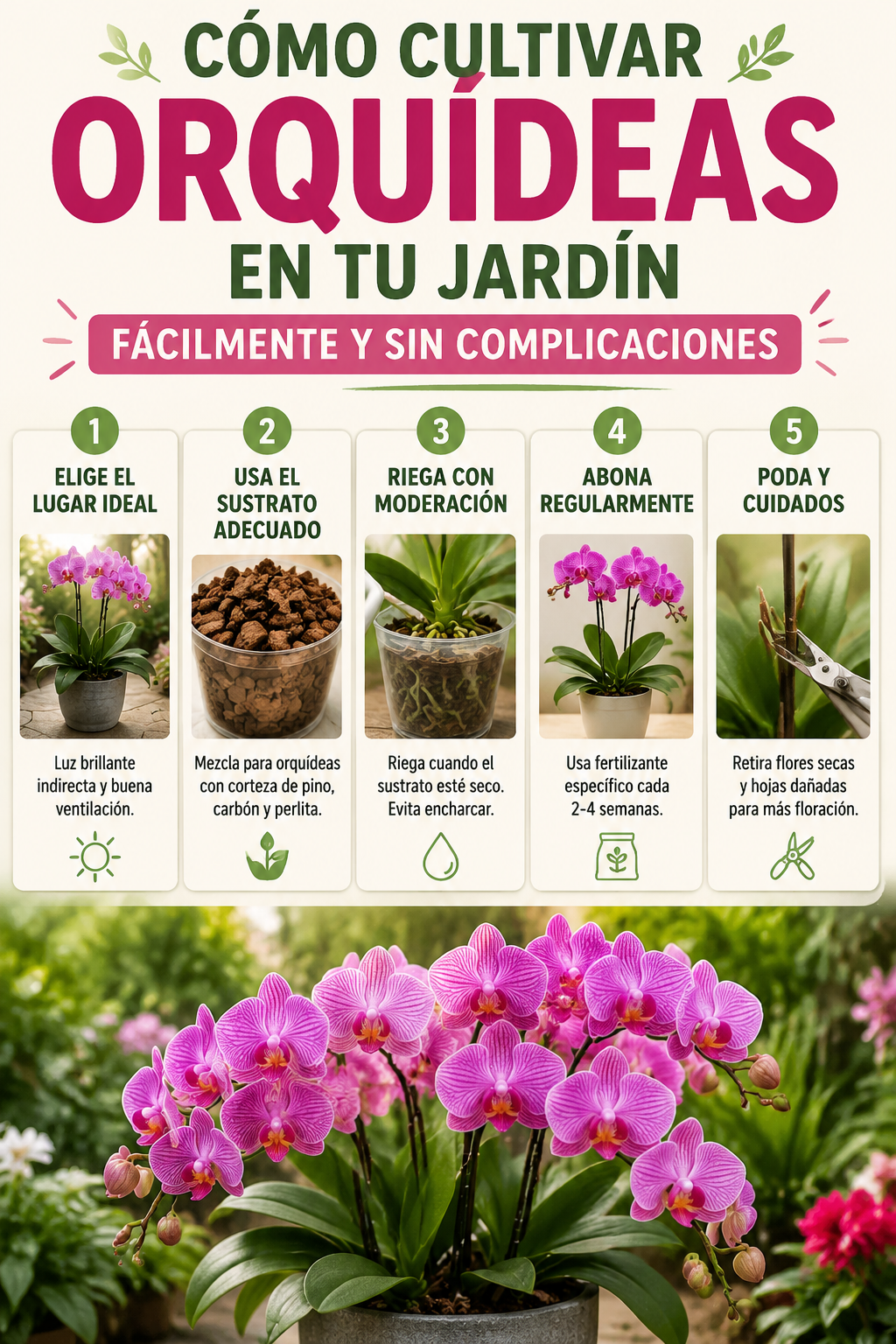 Cómo cultivar orquídeas en tu jardín fácilmente y sin complicaciones