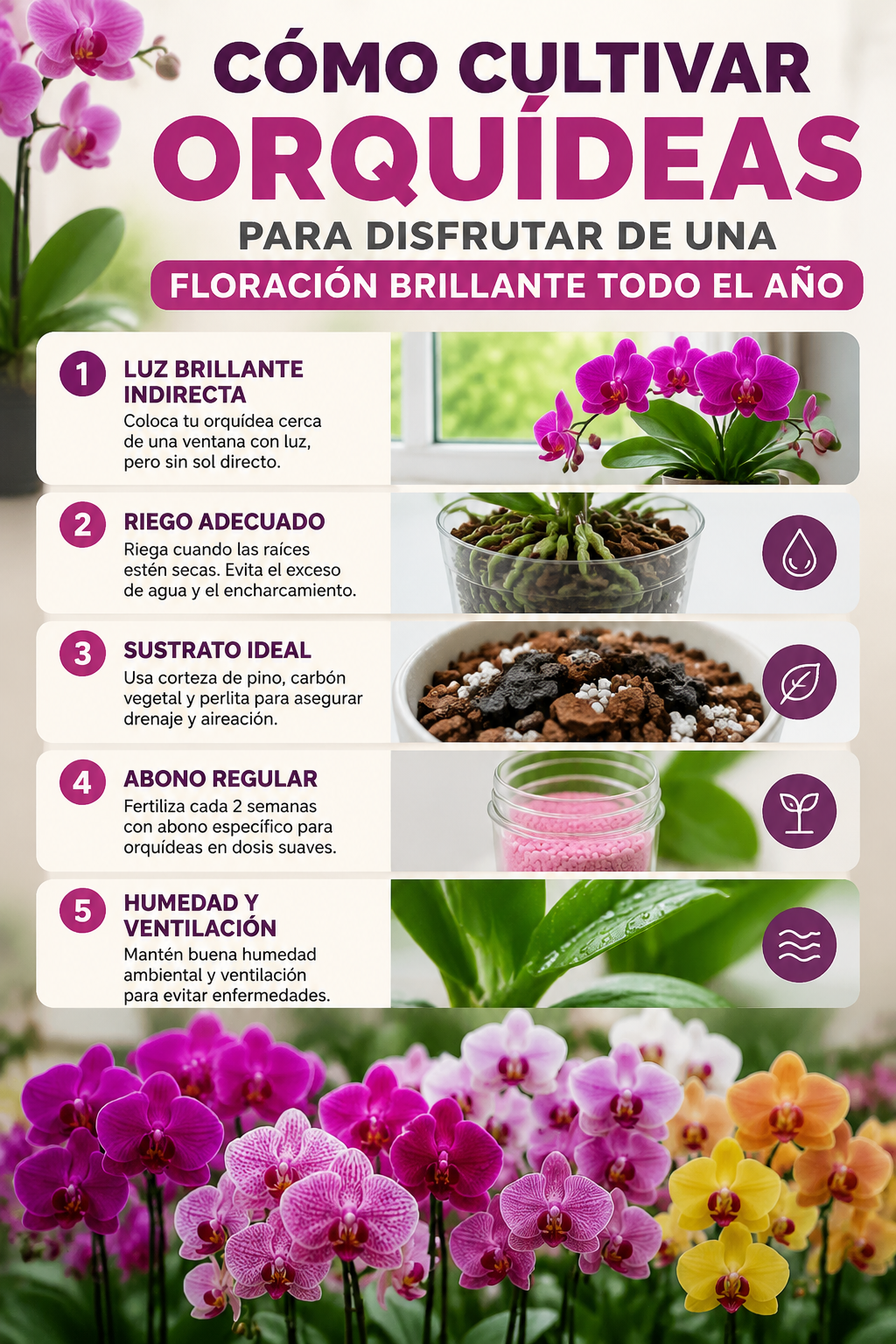 Cómo cultivar orquídeas para disfrutar de una floración brillante todo el año