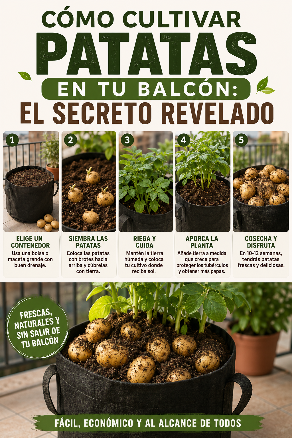 Cómo cultivar patatas en tu balcón: el secreto revelado